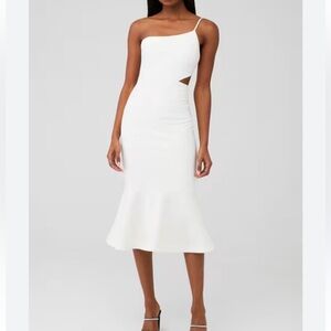 Likely size 2 The Fina‎ white one shoulder , cut out cocktail dress